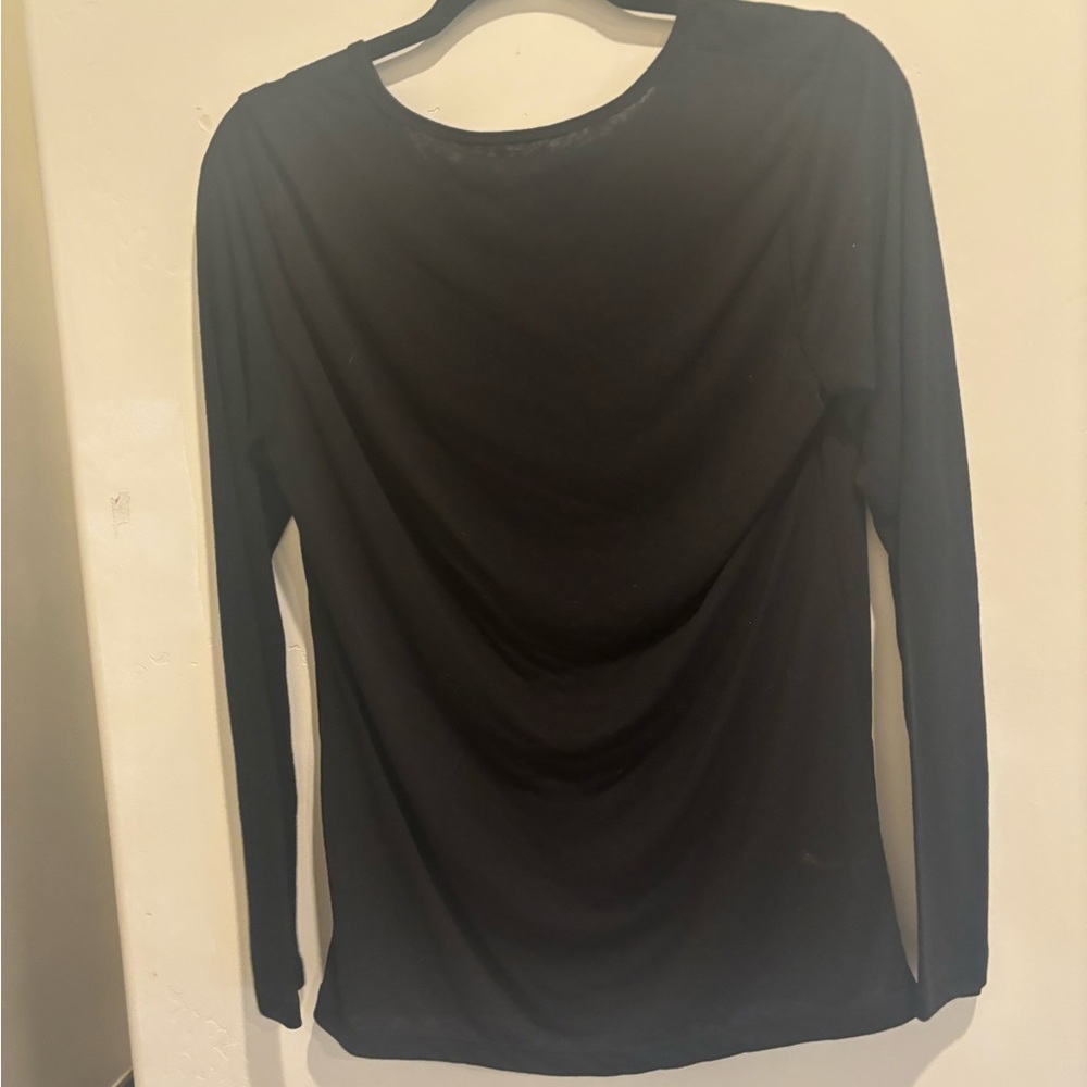 Faded Glory Women's Classic Black Long Sleeve Tee - Picture 3 of 3